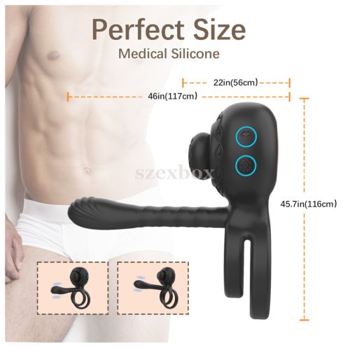 SzexBox vibrating penis ring with g-spot and clitoral stimulator