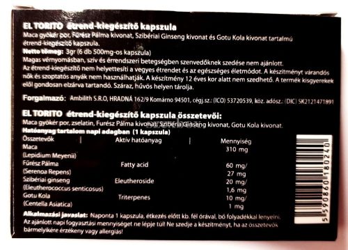 EL TORITO potency enhancing capsule – natural male power