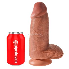   King Cock 9 Chubby brown dildo – extra thick, suction cup base