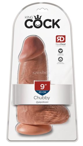 King Cock 9 Chubby barna dildó – extra vastag méretben