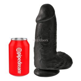   King Cock 9 Chubby black dildo – extra thick, suction cup base