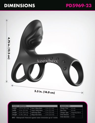 Vibrációs péniszgyűrű heregyűrűvel és g-pont izgatóval