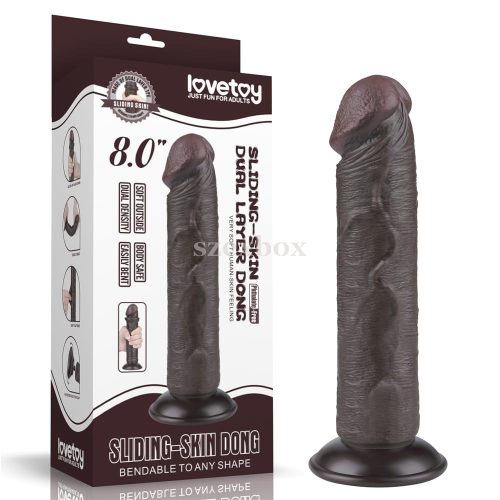 Lovetoy Sliding-Skin dildo 20 cm – black elegance