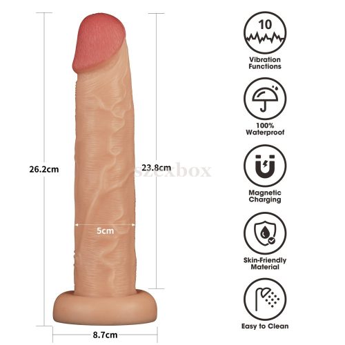 HotBox vibrating lifelike 10' dildo with suction cup