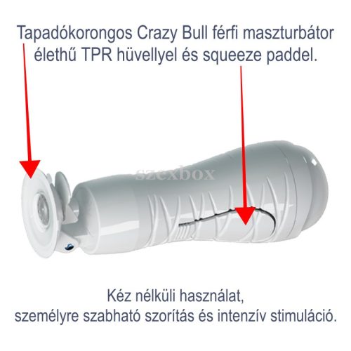 Crazy Bull férfi maszturbátor – tapadókorongos, élethű élmény