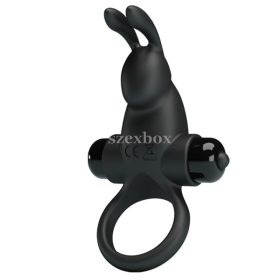 Vibrating bunny penis ring black