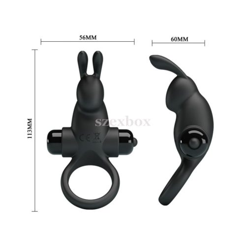 Vibrating bunny penis ring black