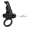 Vibrating bunny penis ring black