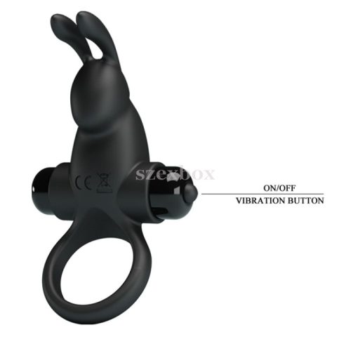 Vibrating bunny penis ring black