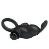 Vibrating bunny penis ring black