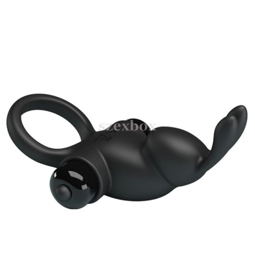 Vibrating bunny penis ring black