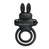 Pretty Love vibrant bunny double ring black