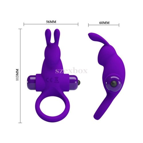 Bunny vibrating penis ring purple