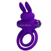 Pretty Love vibrant bunny double ring purple