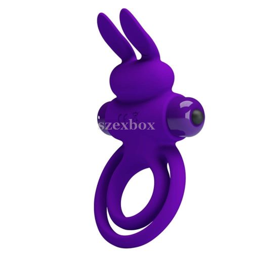 Pretty Love vibrant bunny double ring purple