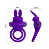 Pretty Love vibrant bunny double ring purple