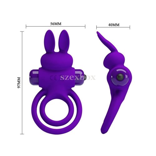 Pretty Love vibrant bunny double ring purple