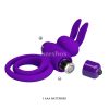Pretty Love vibrant bunny double ring purple