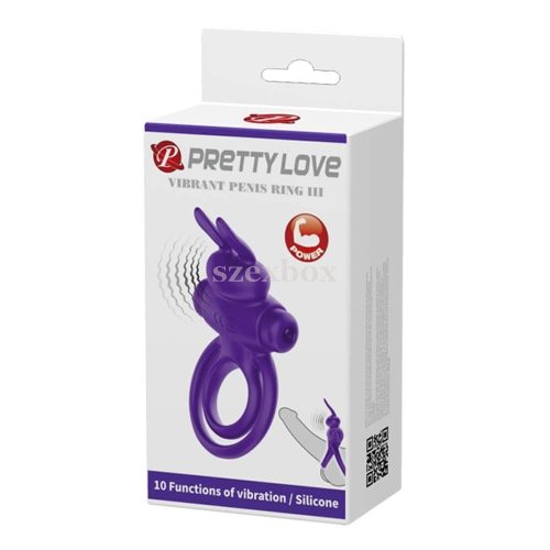 Pretty Love vibrant bunny double ring purple