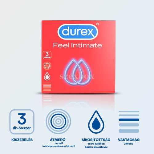 Durex Feel Intimate - vékonyfalú óvszer (3db)