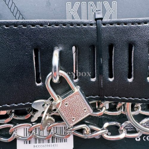 KINK pórázos zárható nyakörv fekete