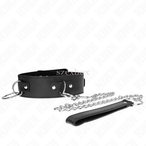 KINK pórázos zárható nyakörv fekete