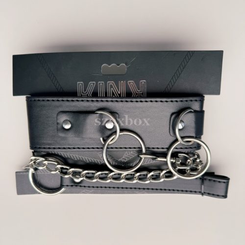 KINK pórázos zárható nyakörv fekete