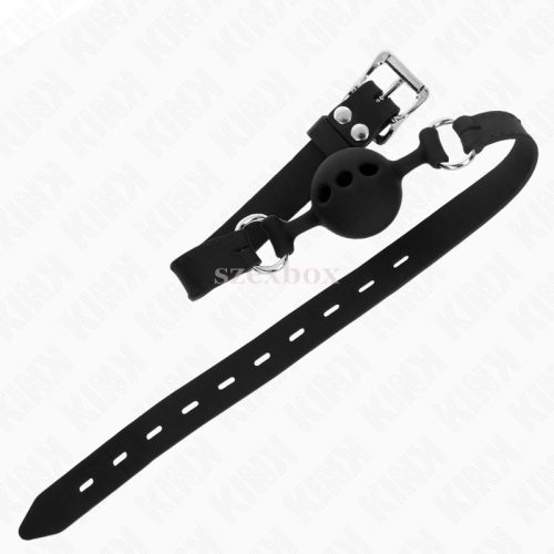 Kink szájpecek fekete 4cm szilikon golyóval