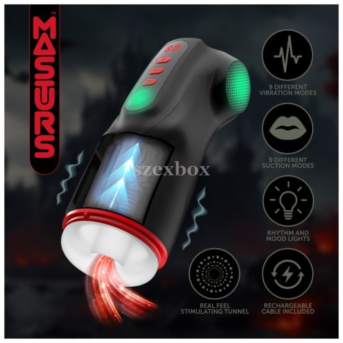 Masturs Raven – AR sucking-vibrating masturbator, dark experience