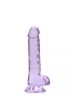 Realrock translucent lifelike dildo purple 17cm