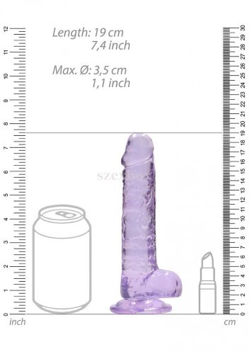 Realrock translucent lifelike dildo purple 17cm