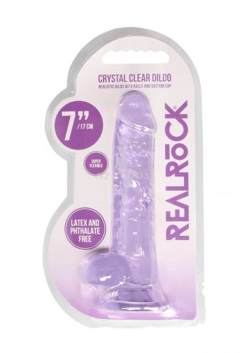 Realrock translucent lifelike dildo purple 17cm