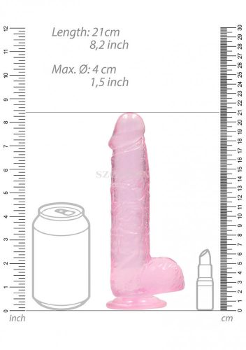 Realrock translucent lifelike dildo Pink 19cm