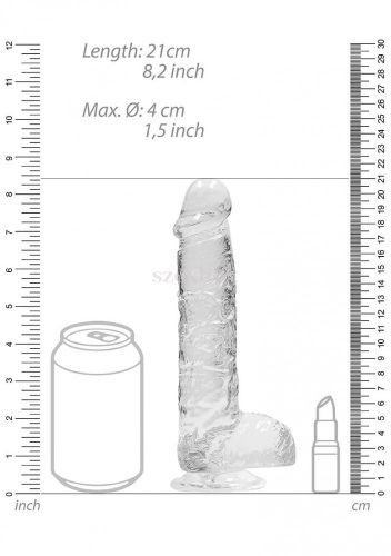 Realrock translucent lifelike dildo 19cm