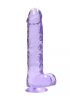 Realrock translucent lifelike dildo purple 22cm