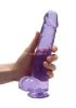 Realrock translucent lifelike dildo purple 22cm