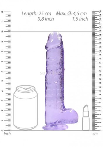 Realrock translucent lifelike dildo purple 22cm