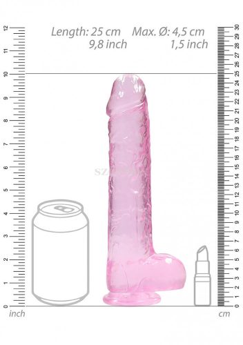 Realrock translucent lifelike dildo Pink 22cm