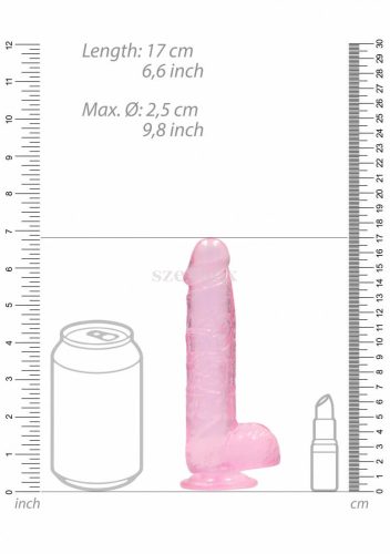 REALROCK áttetsző élethű dildó pink 15cm