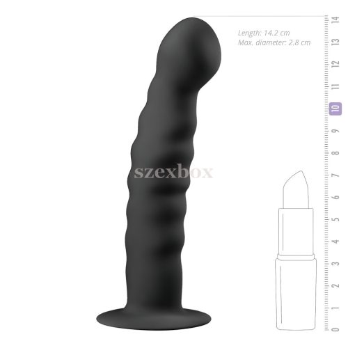 Easytoys Ribbed tapadótalpas anál dildó 14cm