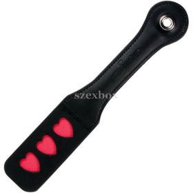 Sportsheets Impression - hearty leather paddles (black-red)