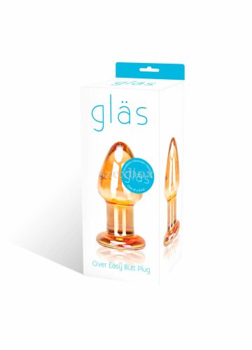 GLAS Over Easy - üveg anál dildó (arany)