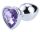 Sexbox metal anal plug heart-shaped, with purple stone Ø34mm