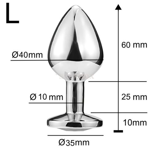 SzexBox fém anál plug kék kővel Ø40mm