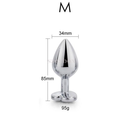 Sexbox metal anal plug heart-shaped, with stone Ø34mm