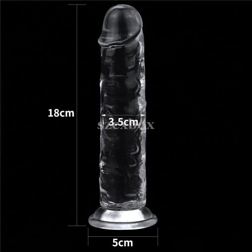Tapadots, testicle lifelike dildo 18cm translucent