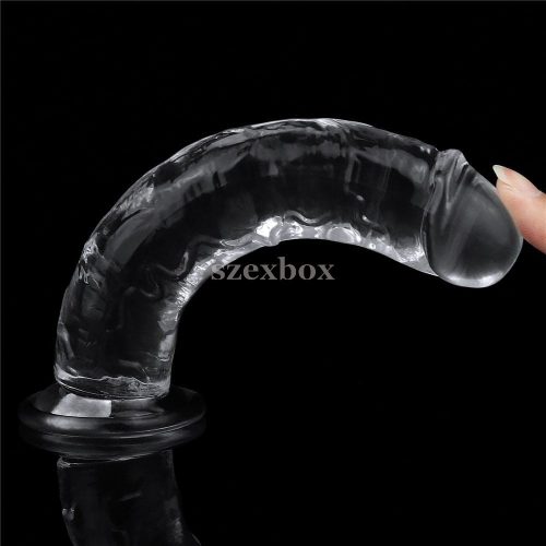 Tapadots, testicle lifelike dildo 18cm translucent