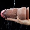 Dual-Layered Silicone Nature Cock Brown dildo 18cm
