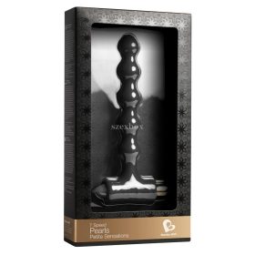 Pearls Plug - anál gyöngysor vibrátorral (fekete)