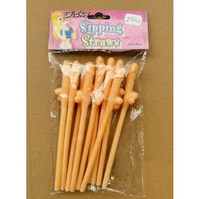 Péniszes szívószál natur